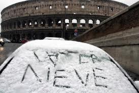 Neve a Roma: i video dei romani sul web